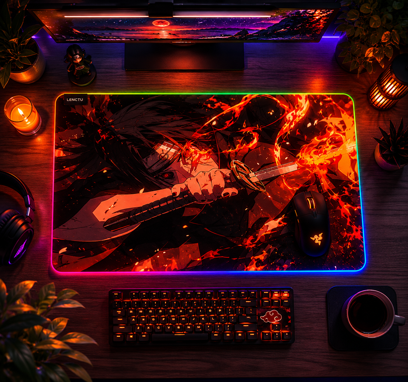 Tapis de souris RGB Itachi Uchiha